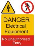 Danger Electrical Equipment No Unauthorized Entry Sign
